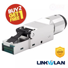 LinkWylan CAT 6/6a RJ45 Field Termination Plug Connector Toolless - Shielded 10G