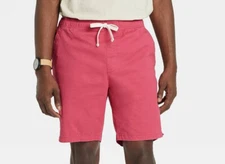 Goodfellow Mens Everyday Drawstring Shorts XS 26 Stretch Poppy Red Pocket NWT
