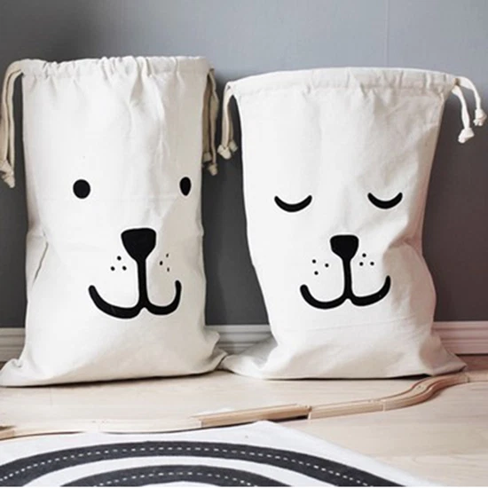 100 Canvas Storage Bag With Holder Laundry Bag Pouch For Baby