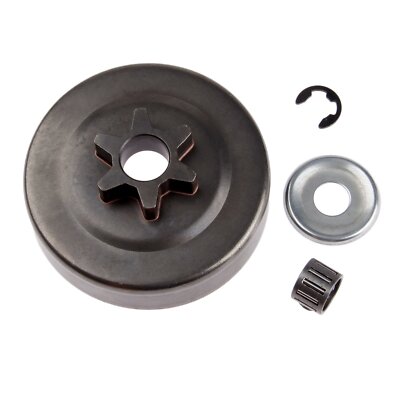Clutch Drum Sprocket kit 3/8'' 6T Washer E-Clip Compatible with STIHL MS170