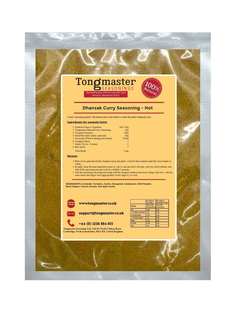 Hot Dhansak Curry Powder - 40g
