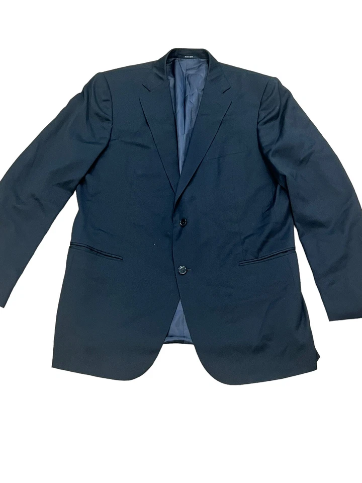 Traje Blazer Bartorelli Napoli Para Hombres Sólido Azul Marino Lana Cachemira 2 Botones 50 40 Foto 3 de 4