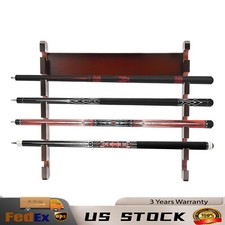 6 Sticks Pool Cue Rack Wall Mounted, Horizontal Storage, Billiard Cue Holder US