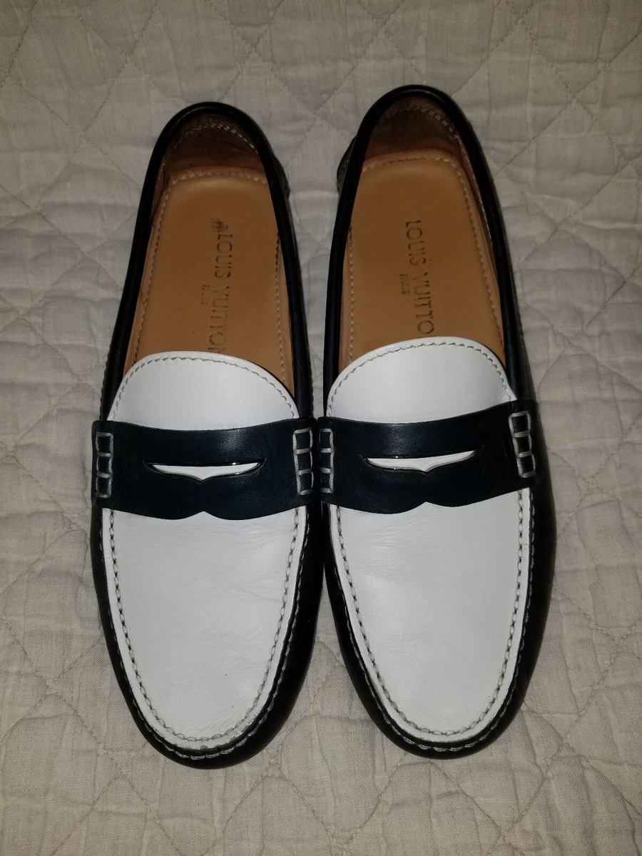 Louis Vuitton $870 men's blue white leather shade car shoe, loafers,  8.5