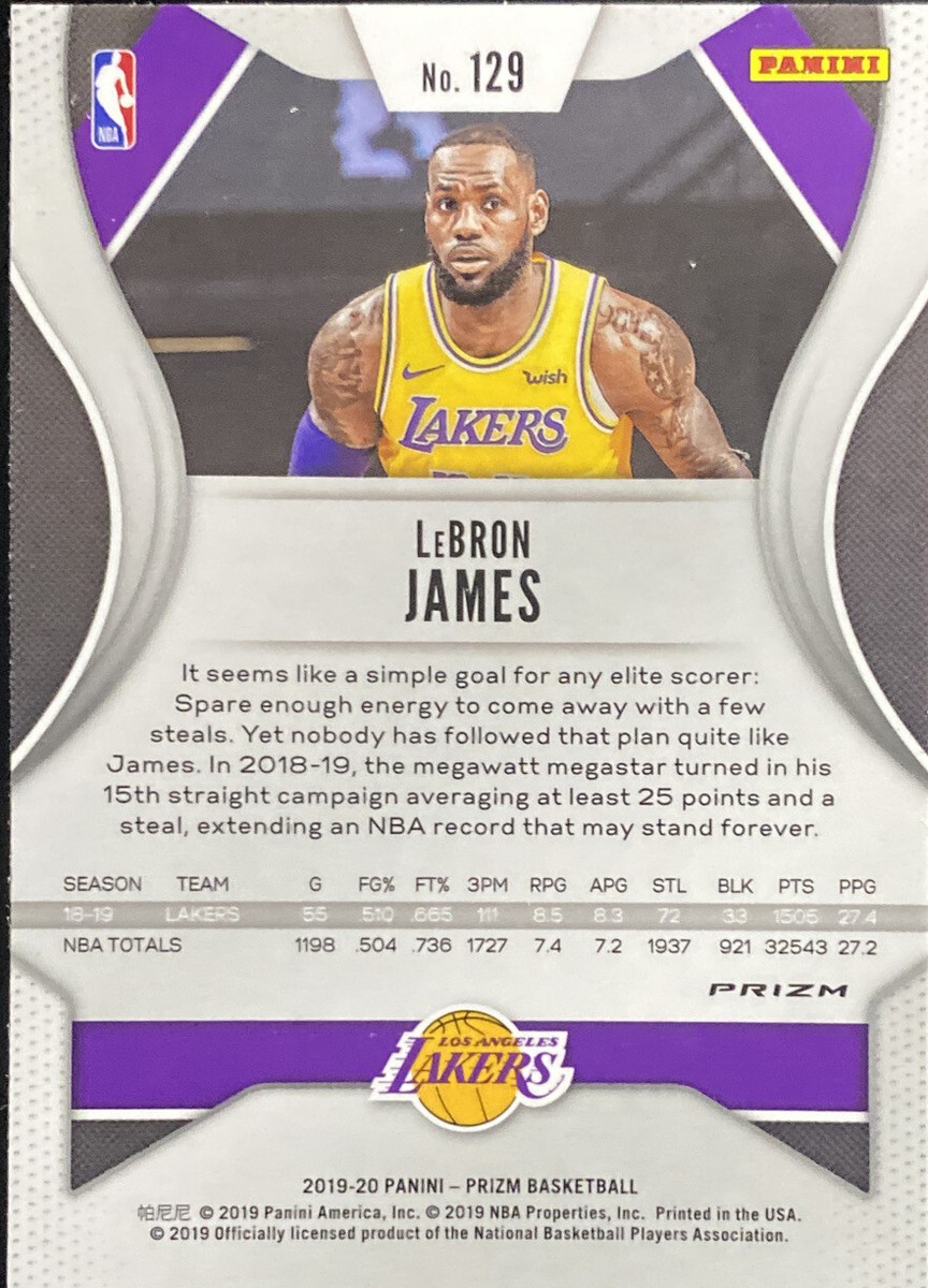 その他 2019 Panini Prizm LEBRON Silver Prizm 🔥 LEBRON JAMES 2019-20 Panini Prizm Silver REFRACTOR #129 Clean