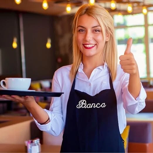 Grembiule da Cucina Personalizzato con Ricamo con Nome/Frase Ricamata - Immagine 3 di 4