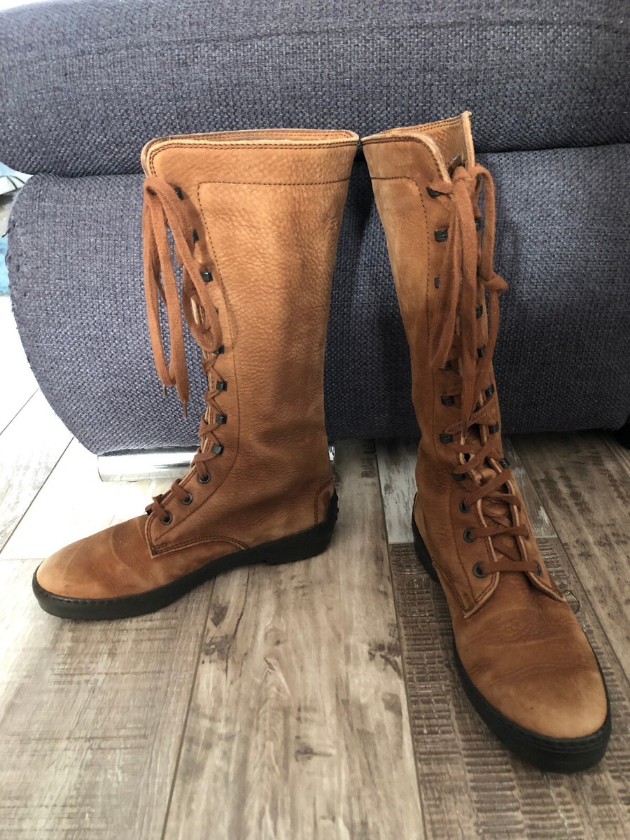 Tod’s lace up boots in leather - brown TOD main image 2