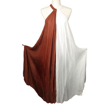 Anthropologie Let Me Be Colorblock Flowy Halter Maxi Dress Size Medium