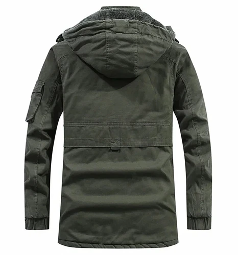 Männer Gewaschte Baumwolle Dicke Fleece Casual Winter Warme Jacke Parkas Mantel - Bild 20 von 30