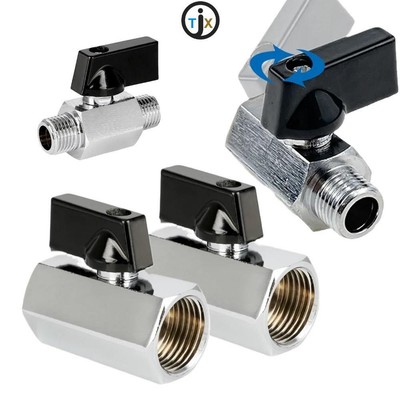 Kugelhahn Innen/Außengewinde Druckluft Wasser Hahn Ventil Valve Mini Wasserhahn