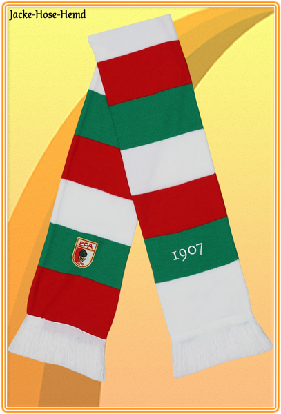 Schal Fanschal Fc Augsburg Wendeschal Logo Rot Weiß Fca Block Gr. 17X140Cm Neu-image