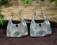 2 Bronze-tone Earring Set Bohemian Retro Drop Dangle Hook New Free Ship 7115