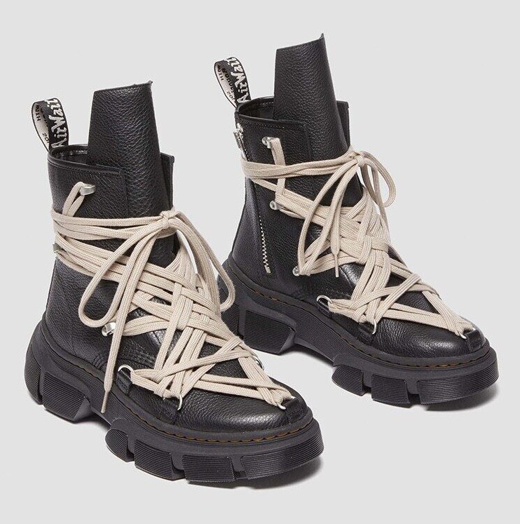 Rick Owens × Dr. Martens 1460 DMXL Mega Lace Boot Black Men's Size image 8