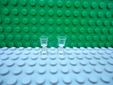 Lego mini figure 2 Trans Clear Goblets Drinking Glass NEW