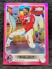 2022 Topps Chrome Base Pink #91 Jazz Chisholm Jr. - Miami Marlins