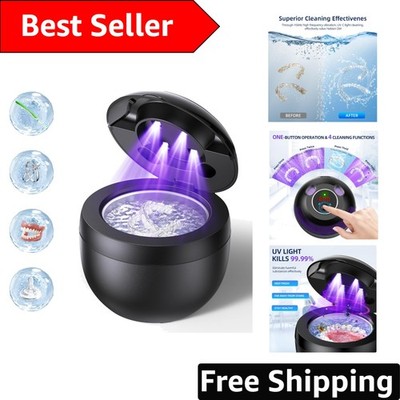 Portable 4-Mode Ultrasonic Cleaner with UV-C Light for Retainers & Dentures