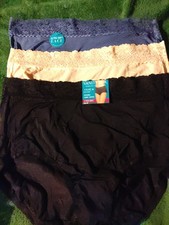 Lot Of 3 Vanity Fair Women's Flattering Lace Panties Nylon- Size 10