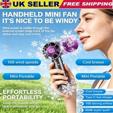 Portable Handheld Turbo Fan with Ice Cooling, 9000mAh Rechargeable 100Speed wind