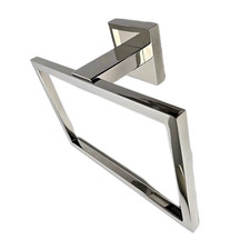 NEW Square Hand Towel Holder Polished Chrome Wall Mounted Stainless Steel 8x5"