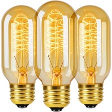 3 Pack Vintage Edison Light Bulbs 60W, E26 Base Dimmable, T45 60w-3PCS
