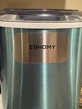 EUHOMY stainless steel light blue countertop ice maker.   Works great!