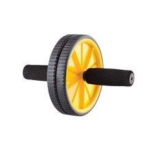 Bourgini Foam Handle Ab Roller Core Strength Fitness Workout Black and Yellow