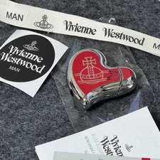 Vivienne Westwood Heart Shaped Orb Electronic Gas Lighter Silver Limited Red