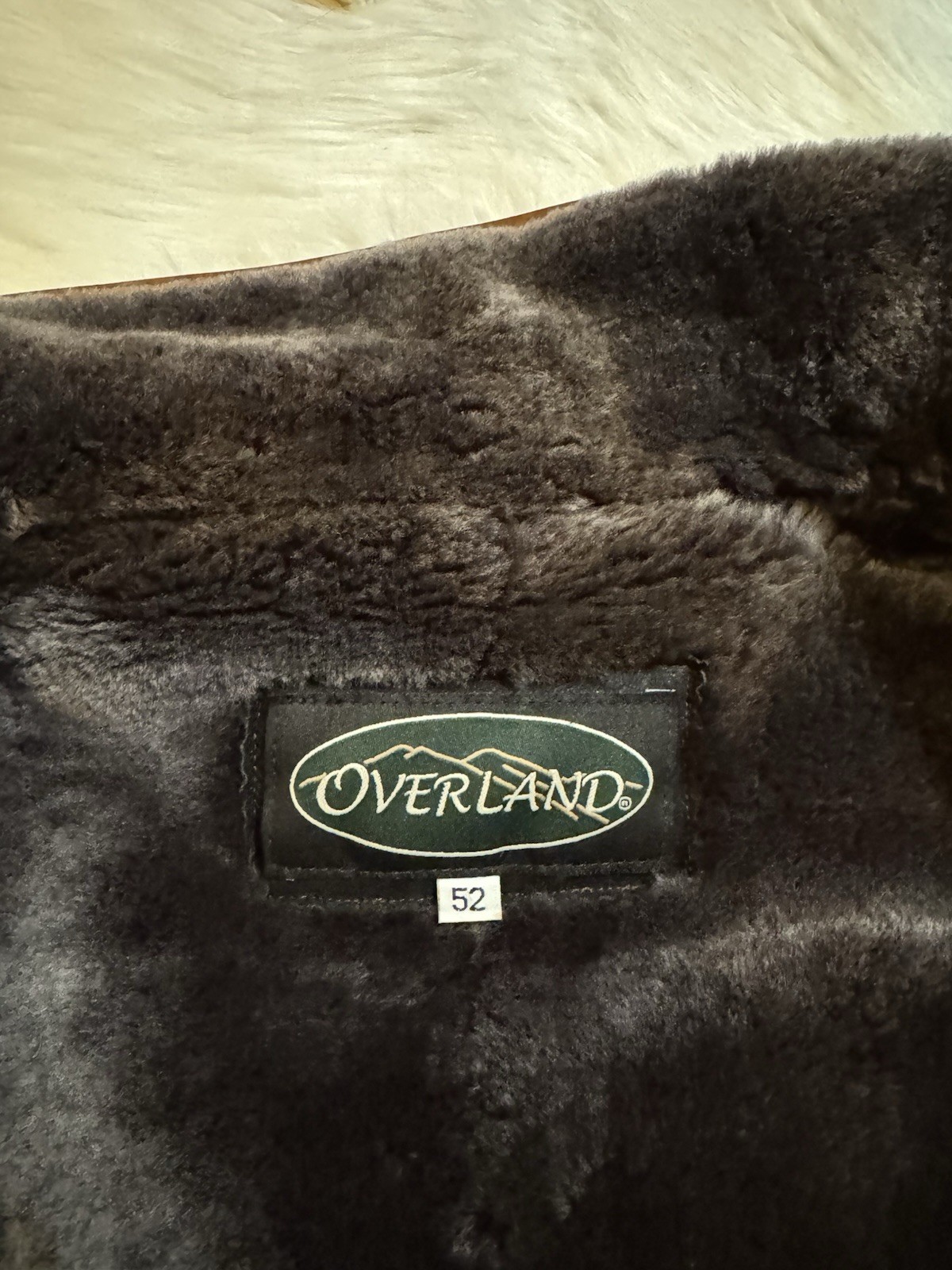 Overland Jack Frost Leather Coat Shearling Lining Black 52 image 6