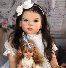 Realistyczna 28" Gotowa Maluch Dziewczynka Reborn Baby Doll Ukorzenione włosy Malowana zabawka Prezent