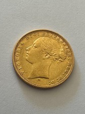 1876 queen victoria young head gold sovereign Melbourne Mint
