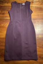 Calvin Klein Women’s Aubergine purple scuba Knit sleeveless sheath dress Sz 8