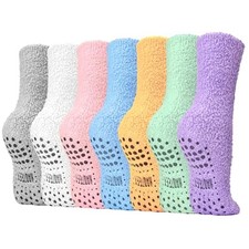 Fuzzy Grip Socks for Women, Fluffy Slipper Sock, Warm  Cozy Gifts for 7color