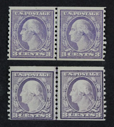 CKStamps: US Stamps Collection Scott#493 494 3c Washington Mint H OG Line Pair