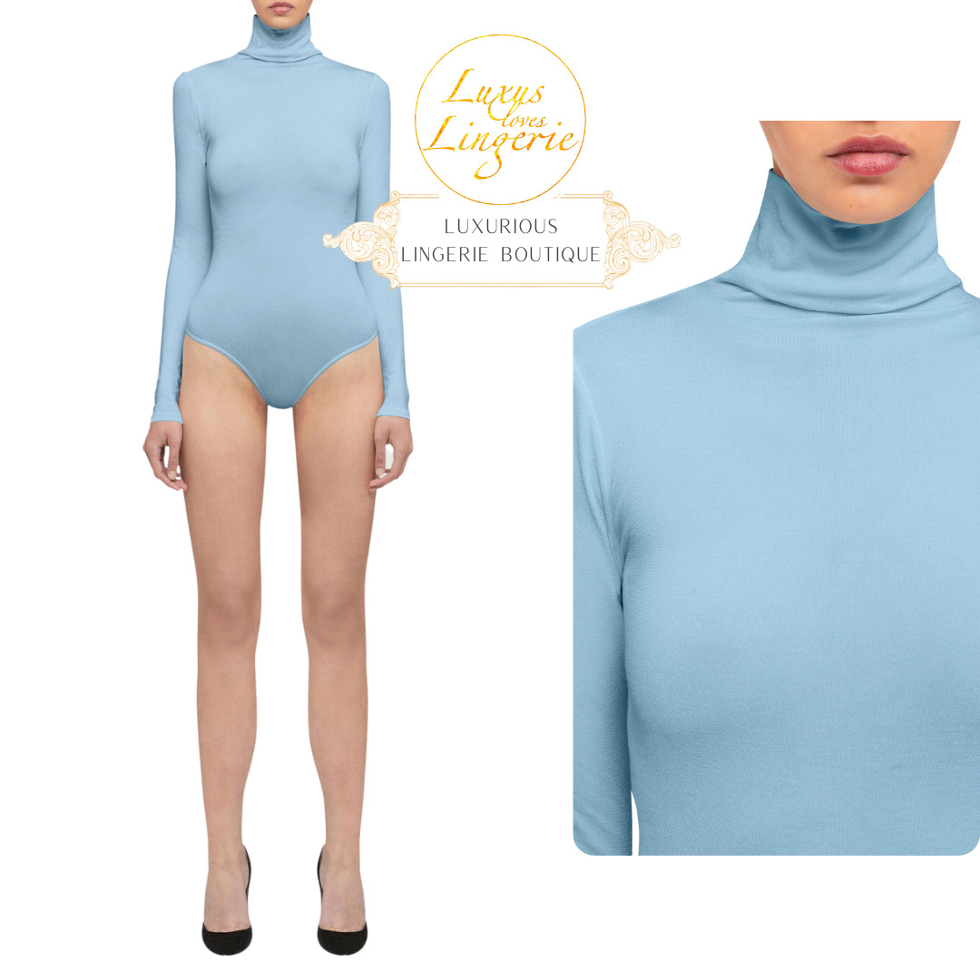Colorado Body By Wolford L Large Icy Blue Roll Neck High Closed