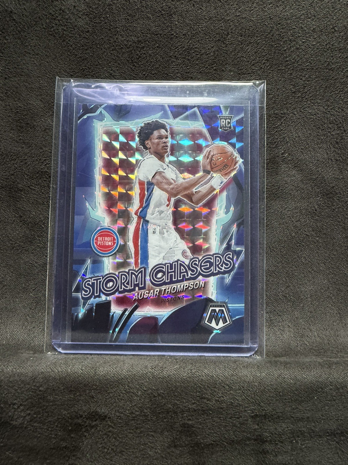 2023-24 Panini Mosaic Storm Chasers Ausar Thompson #4 Rookie RC Detroit Pistons