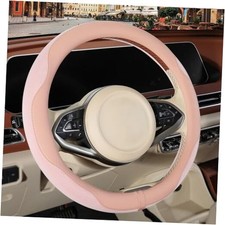Nappa Leather Pink Steering Wheel Cover, Advanced Microfiber Leather Non-Slip
