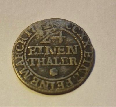 Münze 1/24 Thaler Silbermünze a. d. Zeit von Friedrich August II 18. Jahrhundert