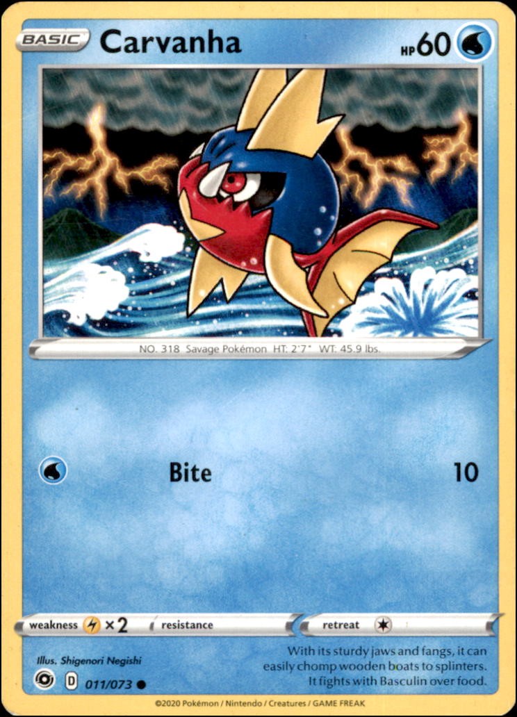 Pokemon - Carvanha #11/73 - Champion's Path Common