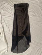Byer Too Y2K semiformal strapless black sparkle dress asymmetrical hem size Med