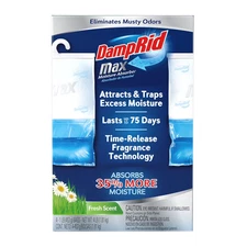 (4-Pack) Damprid Unscented Hanging Bags Moisture Absorber, Fragrance Free