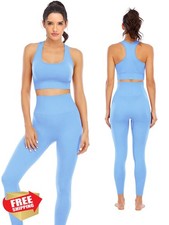 Women's Workout Set Seamless Leggings and Padded Sports Bra