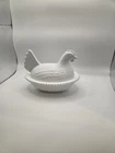 Vintage Indiana Milk Glass Hen On Nest Lidded Candy Dish Bowl 7"