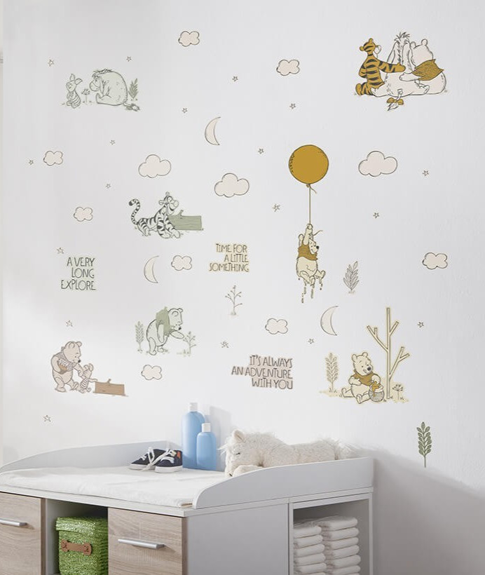 Disney Pooh Wall & Furniture Stickers 50x70cm Hundred Acre Wood Vinyl Decals Set