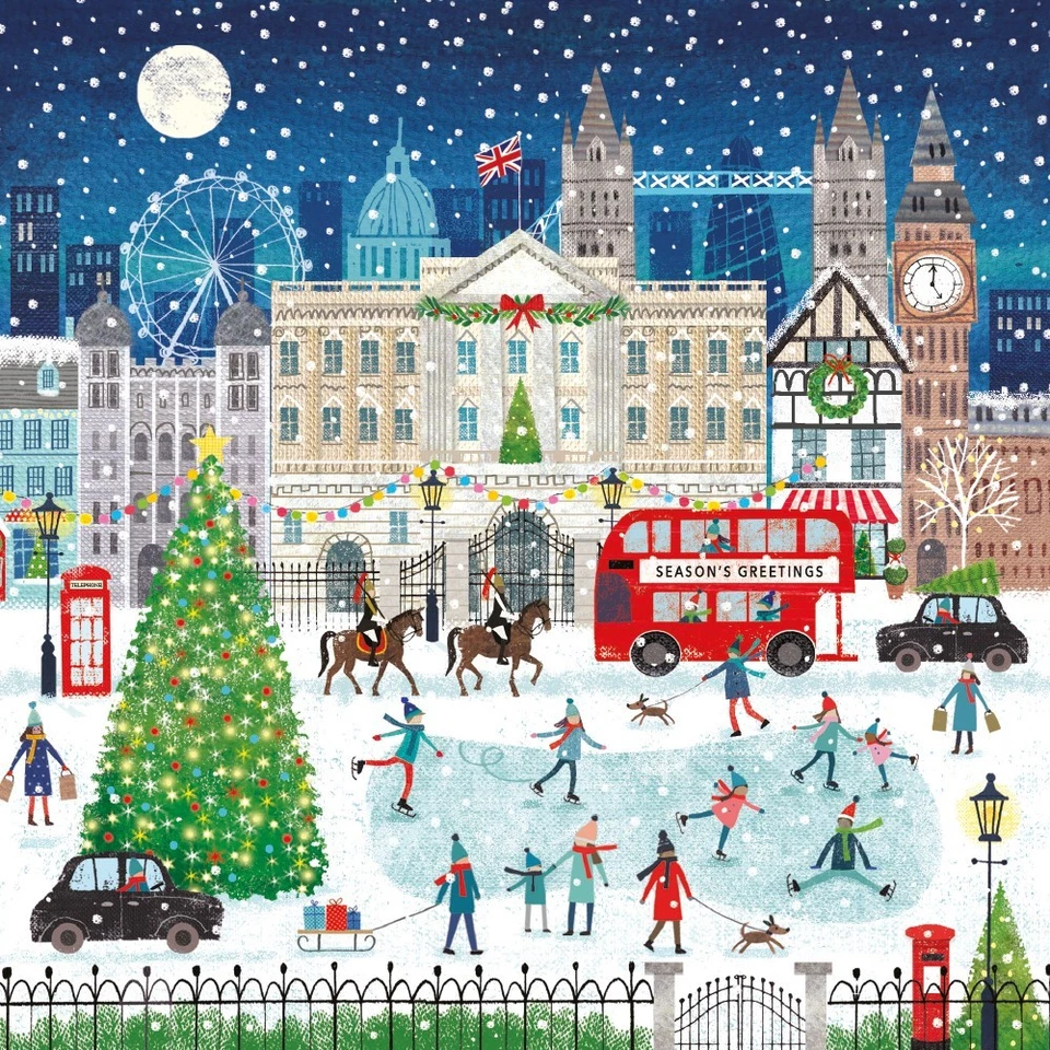 MUSEUMS & GALLERIES Christmas in London by Jo Cave Pack of 5 Charity Christmas Cards