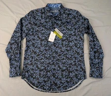 NEW Robert Graham Shirt Adult Small Classic Fit Moreno Fluer De Lis Geometric 