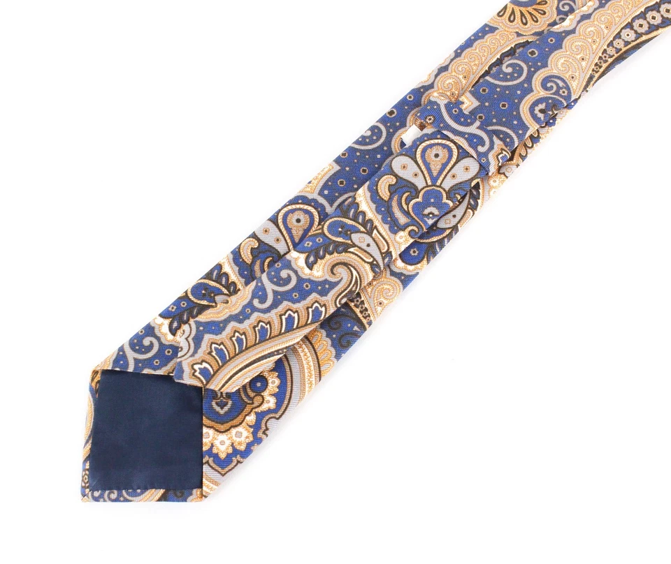 SUITSUPPLY Blue Tie ~150x8cm Graphic Pattern Cotton Silk Blend Pointed-End * - Image 4 of 4