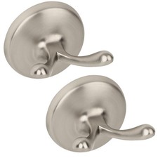 Brushed Nickel Towel Hooks Antique, 2 Pack Coat Robe Hook Heavy Duty Bathroom...