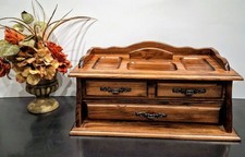 MCM Gentleman's Desktop/Wardrobe Valet Box; Vtg Brass Handled Details; GUC!