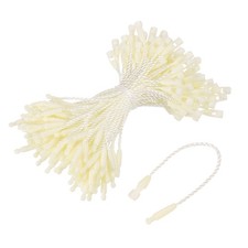 Cotton Hang Tag String Snap Lock Pins Beige 3.2 Inch Pack of 100