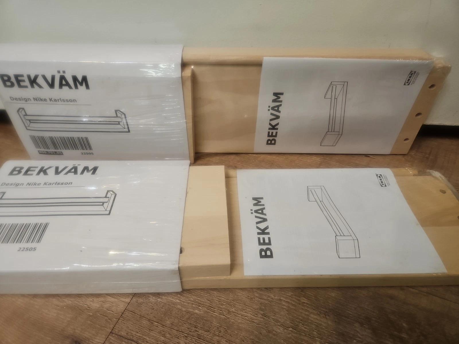 2x IKEA Bekvam Wooden Spice Rack Shelf Model 400.701.85 (Nike Karlsson) NEW